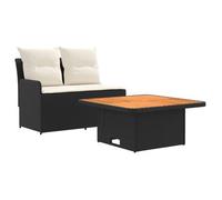 Sofá De Jardín Con Reposabrazos Y Mesa Elevable 2 Pieza Vidaxl