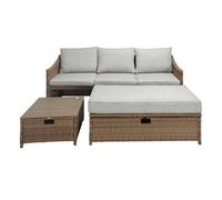 Sofá de jardin irún con mesa baja y banco - conforama