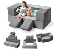 Sofá De Juego Modular para Niños De 6 Piezas: Juego De Sofá Convertible para Sala De Juegos y Dormitorio, Muebles Creativos para Leer, Jugar y Construir Fuertes