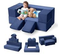 Sofá De Juego Modular para Niños De 6 Piezas: Juego De Sofá Convertible para Sala De Juegos y Dormitorio, Muebles Creativos para Leer, Jugar y Construir Fuertes