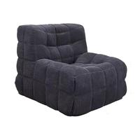 Sofá de oruga, sofá cuadrado perezoso, tumbona individual casual de pana, adecuado para Sala de estar, dormitorio, 62cm de profundidad sentada 80 * 90 * 70cm, Dark Grey