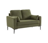 Sofá de pana con patas de metal de 2 plazas, Kaki oscuro Green