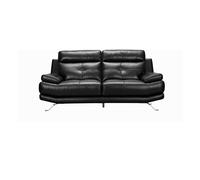 Sofá de piel 2 plazas hawai color negro - conforama