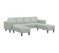 Sofá De Sala 3 Pcs Gris Claro 250 X 188 X 76 Cm Vidaxl