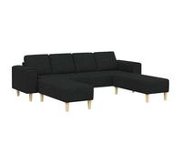 Sofá De Sala 3 Pcs Negro Poliéster Vidaxl