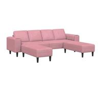 vidaXL Sofá de sala 3 uds. Multicolor Rosa