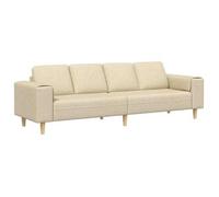 vidaXL Sofá de sala 250 x 77 x 76 cm Poliéster Crema