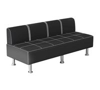 Sofá de sala de espera de 3 plazas, sillas modernas de recepción para oficina, negocios, banco, hospital, alta capacidad de peso, marco plateado