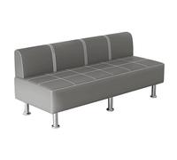 Sofá de sala de espera de 3 plazas, sillas modernas de recepción para oficina, negocios, banco, hospital, alta capacidad de peso, marco plateado