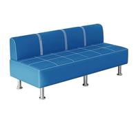 Sofá de sala de espera de 3 plazas, sillas modernas de recepción para oficina, negocios, banco, hospital, alta capacidad de peso, marco plateado