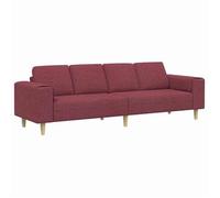 vidaXL Sofá de sala 250 x 77 x 76 cm Poliéster Multicolor Rojo vino tinto
