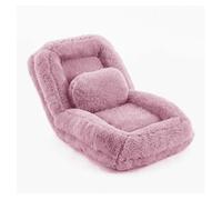 Sofá de suelo tipo cama humana 5 posiciones - ajustable, para gaming, meditación y relajación, tela de felpa - rosa