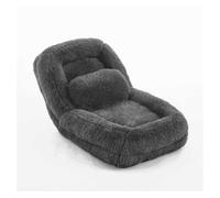Sofá de suelo tipo cama humana - 5 posiciones ajustables, sofá perezoso multifuncional para gaming, meditación y relajación, tejido de felpa - gris oscuro