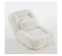 Sofá de suelo tipo cama humana - respaldo ajustable en 5 posiciones, sofá perezoso para gaming, meditación y relajación, tela de felpa - beige