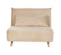 Sofá De Terciopelo Moderno De 1 Asiento Cama Individual Con Cojín Gris Claro Setten