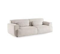 Sofá De Terciopelo Pana Fina, 3 Plazas, Gris Beige