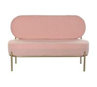 Sofa descalzadora de Borreguito Rosa con Estructura de Metal Dorada 210X120X167 cm
