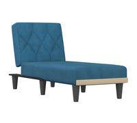 Sofá diván de terciopelo azul 55 x 155 x 33 cm (ancho x profundo x alto)