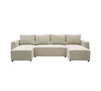 Miroytengo Sofá Doble Chaise Longue Ulises, Sofá Cama Convertible, Sofá 4-5 Plazas Forma de U Beige 297 cm Beige