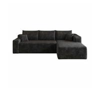 Sofá en l 241cm de 3 plazas - diseño nube minimalista, asiento profundo, sin montaje, cómodo para salón - negro