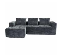 Sofá en l 255 cm - clásico, minimalista y cómodo, 3 plazas - gris