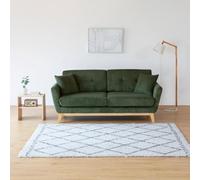 Sofá escandinavo de terciopelo verde HOGA