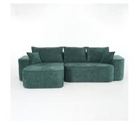 Sofá esquinero 4 plazas 262cm - chaise longue, asiento profundo xxl, modular - verde