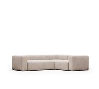 Sofá esquinero Blok de 3 plazas color beige, 290 x 230 cm /
