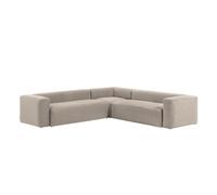 Sofá esquinero Blok de 6 plazas, color beige, 320 x 320 cm.