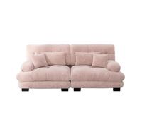 Sofá esquinero cloud - chenille con 2 cojines lumbar y 2 cojines decorativos - rosa