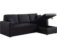 Habitat et Jardin Sofá esquinero Convertible Alain - 3 plazas - Negro