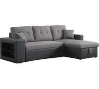 Habitat y Jardin - Sofá esquinero convertible/reversible "Axel" - Negro/Gris Black