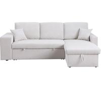 Sofá esquinero convertible/reversible de pana "axel" - 3 plazas - beige