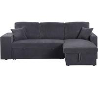 Sofá esquinero convertible/reversible de pana "axel" - 3 plazas - gris