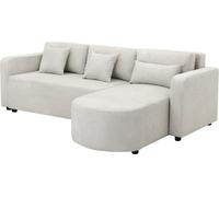 Habitat y Jardin - Sofá esquinero convertible/reversible de tela "Charles" - 3 plazas - Beige Beige