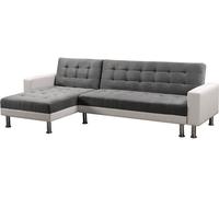 Sofá esquinero convertible y reversible "theo" - 4 plazas - blanco y gris