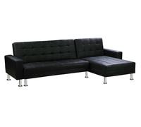 Sofá esquinero convertible y reversible "theo" - 4 plazas - negro
