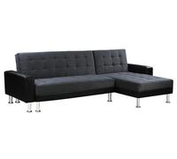 Sofá esquinero convertible y reversible "theo" - 4 plazas - negro y gris