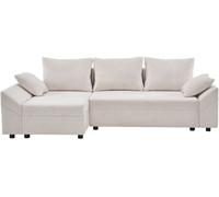 Sofá esquinero convertible y reversible "vaugirard ii" en tejido texturizado - 3 plazas - beige
