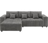 Sofá esquinero de tela reversible/convertible - "george" - 4 plazas - gris