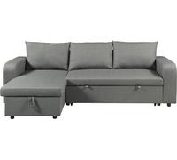 Sofá esquinero de tela reversible/convertible "victor" - 3 plazas - gris