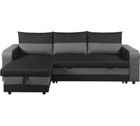 Sofá esquinero de tela reversible/convertible "victor" - 3 plazas - negro
