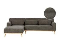Sofá Esquinero Derecha Retro Tela 3 Plazas Pana Base Caucho Verde Oscuro Simos