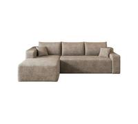 Sofá esquinero en l 241 cm - 3 plazas, diseño minimalista, asiento profundo, sin montaje - camel
