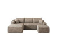 Sofá esquinero en l 241 cm - 3 plazas, estilo moderno minimalista, asiento profundo y sin montaje - camel