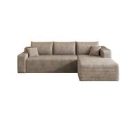 Sofá esquinero en l 241cm - 3 plazas, diseño nube minimalista, asiento profundo, cómodo y sin montaje - camel