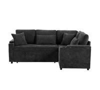 Sofá esquinero extensible - convertible con almacenamiento, portavasos, usb, reposabrazos, 4 cojines - gris