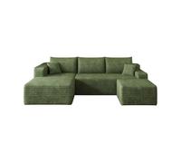 Sofá esquinero l 241 cm - diseño nube minimalista, asiento profundo sin montaje - verde