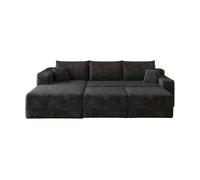 Sofá esquinero l 241 cm - modular, asiento profundo, estilo minimalista - negro