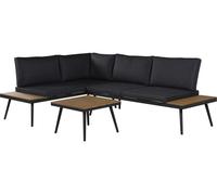 Sofá esquinero "mira" muebles de jardín - imitación madera - 4 plazas - gris